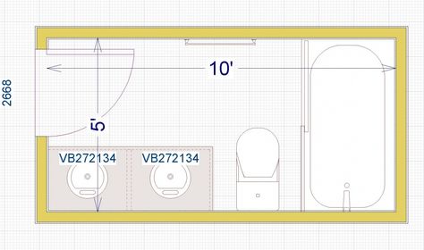 5x10 Bathroom Remodel - The Home Decoration Small Bathroom Floor Plans, Small Bathroom Layout, Bathroom Dimensions, Bathroom Design Layout, Bathroom Plans, Bathroom Floor Plans, Best Bathroom Vanities, Bathroom Closet, Small Bath