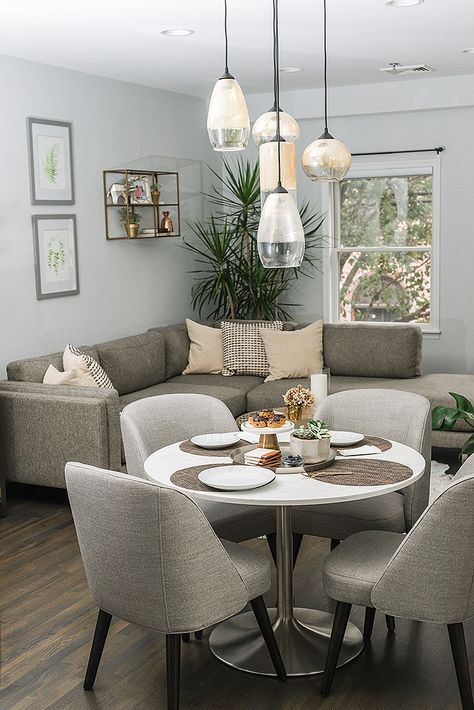 Small Living Dining Room, Small Family Home, Small Living Room Dining Room Combo, Small Living Room Dining Room, Small Living Dining, Vstupná Hala, Apartment Dining Room, Living Room Dining Room Combo, Apartment Dining