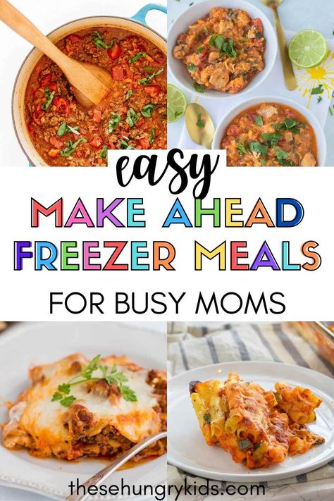 This is what every mom needs in her freezer! If you are preparing for a new baby, have a busy family, or have busy times ahead, prep some of these easy freezer meals to have dinner ready in no time! Includes gluten-free and vegetarian meals! Easy Freezable Meals, Batch Cooking Freezer, Meals For Busy Moms, Freezer Prep, Freeze Ahead Meals, Batch Meals, Dump Recipes, Best Freezer Meals, Toddler Foods