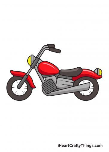 Motorcycle Drawing Easy, Vehicles Drawing, Motorbike Illustration, 심플한 그림, Dibujo Simple, Motorcycle Drawing, Bike Drawing, Kids Motorcycle, Props Art