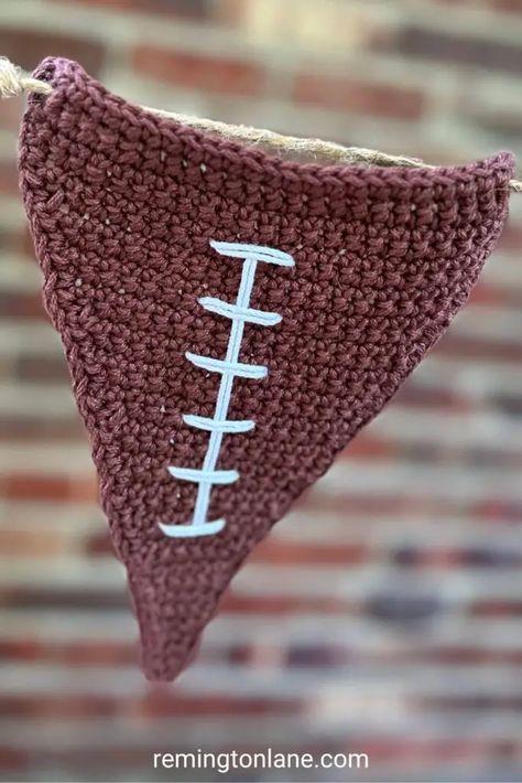 Crochet Football Pattern, Football Garland, Vintage Sports Nursery, Game Crochet, Crochet Football, Football Pillows, Sports Nursery, Football Blanket, Football Pattern