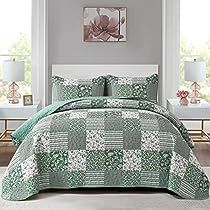 Plaid Quilts, Patchwork Bedspread, Queen Size Bedspread, King Quilt Sets, Floral Bedding Sets, Boho Quilt, Quilt Bedspread, Green Queen, Queen Size Quilt