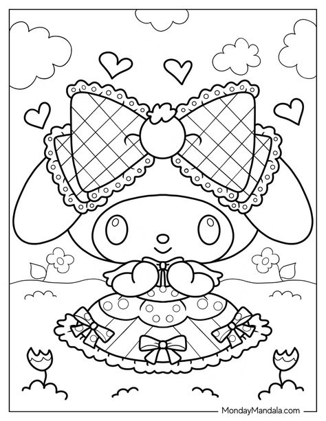 My Melody Coloring Pages, My Melody Coloring, Melody Coloring Pages, Sanrio Coloring, Coloring Stuff, Hello Kitty Colouring Pages, Images Hello Kitty, Kitty Coloring, Print Outs