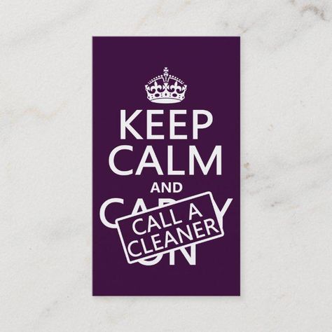 FREE Design Tool on Zazzle! Shop Keep Calm and Call A Cleaner Business Card created by keepcalmbax. Personalize it with photos & text or purchase as is! Housekeeping Business, Cleaning Maid, Social Media Business Cards, Cleaning Quotes, Business Cards Layout, Business 101, Qr Code Business Card, Cleaning Lady, Cleaning Business Cards