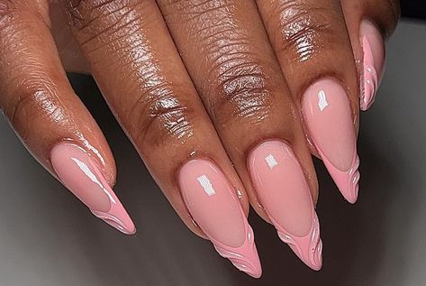 Pink Vacay Nails, Almond Nails Trendy, Elegant Almond Nails, Trendy Almond Nails, Kutek Disney, Unghie Sfumate, Girly Acrylic, Acrylic Toes, Acrylic Toe Nails