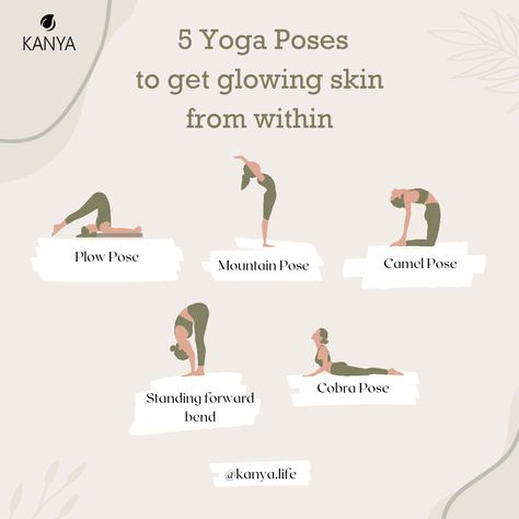 Yoga Poses For Skin Glow, Yoga Asanas For Glowing Skin, Gut Health Yoga, Yoga For Beauty, Yoga For Healthy Skin, Yoga Post, Yoga Poses Chart, Daily Positivity, Quick Yoga