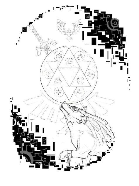 The Legend of Zelda Twilight Princess For tattoo. Twilight Princess Tattoo Ideas, Totk Tattoo, Zelda Twilight Princess Tattoo, Twilight Princess Tattoo, Tattoo For Him, Zelda Tattoo Ideas, Zelda Sleeve, Rich Tattoo, Zelda Icon