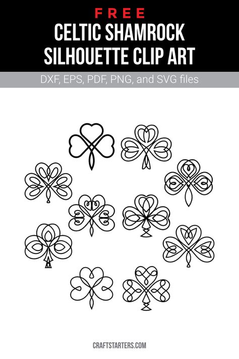 Celtic Svg Free, Celtic Knot Shamrock Tattoo, Saint Patrick’s Day Tattoo Flash, Celtic Line Art, Shamrock Tattoo Mens, Shamrock Doodle, Celtic Shamrock Tattoo, Shamrock Silhouette, Irish Tattoo Designs