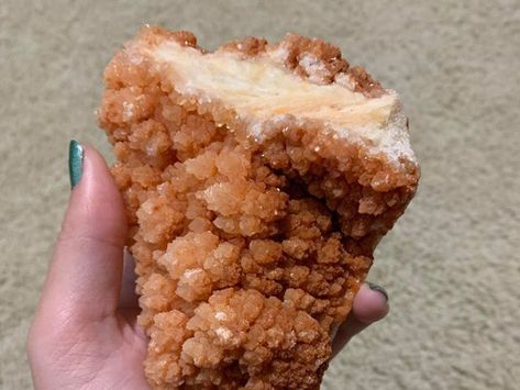 This Crystal Looks Like a Chicken Tender and We Can’t Get Over It Laugh Of The Day, Breaded Chicken Tenders, Chicken Tender, Like Chicken, Crystals For Sale, Favorite Comfort Food, Breaded Chicken, Rock Hounding, Chicken Tenders