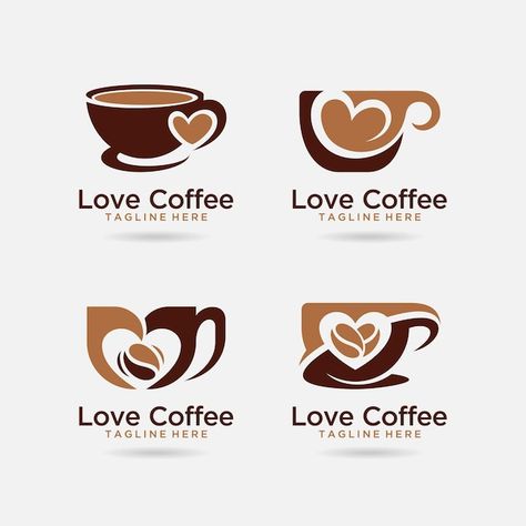 Set of love coffee logo design | Premium Vector #Freepik #vector #espresso #mocha #cappuccino #coffee-love Coffee Cafe Logo Design, Coffee Logo Design, Arm Cuff Jewelry, Mocha Cappuccino, Coffee & Love, Cafe Logo Design, Cappuccino Coffee, Coffee Logo, Love Logo