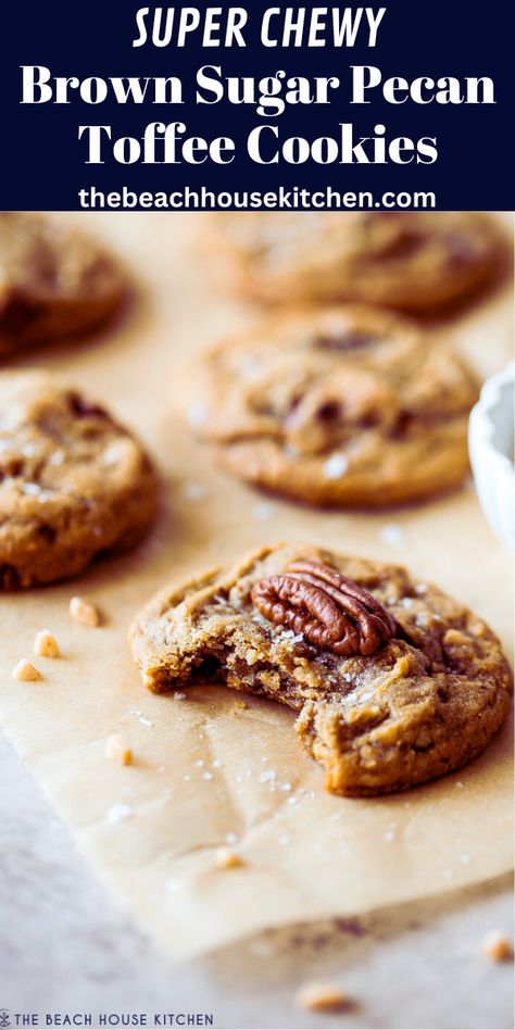 Brown Sugar Toffee Cookies, Pecan Stocking Cookies, Butter Pecan Toffee Cookies, Pecan Toffee Cookies, Pecan Chewies Recipe, Toffee Pecan Cookies, Brown Sugar Pecan Cookies, Chewies Recipe, Pecan Toffee