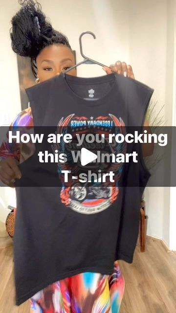 Tikisha Johnson on Instagram: "Styling this Walmart tshirt #fyp #reels #fashion ##trending Walmart Creator" Graphic Tee Night Out Outfit, Big Shirt Outfits Women, Ways To Style Big Tshirts, Styling A White Tshirt, Ripped Tshirt Ideas, What To Wear To A Car Show, Customizing Tshirt, How To Style A Tshirt Graphic Tees, Dress Up A Tshirt Outfit