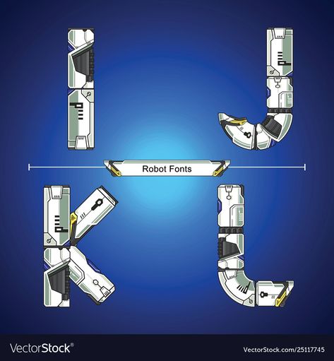 Technology Typography, Robot Font, Graphic Alphabet, Robot Logo, Set Style, White Set, Modern Typography, Futuristic Technology, Typography Fonts