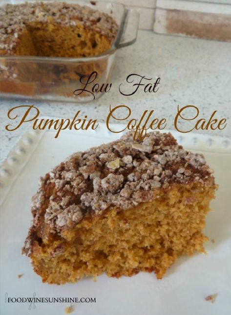 Pumpkin Coffee Cake Recipes, Coffe Cake, Fat Coffee, Pumpkin Coffee Cake, Low Fat Desserts, Pumpkin Coffee Cakes, Recipe Pumpkin, Cake Coffee, Coffee Cake Recipe