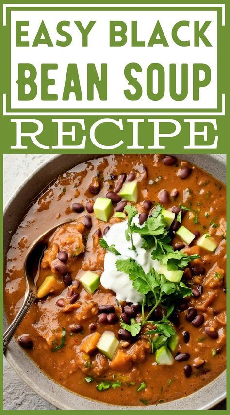 Flavorful Easy Black Bean Soup Recipe Simple To Make Healthy Black Bean Soup, Black Bean Soup Recipes, Stove Top Chicken Breast, Easy Black Bean Soup, Black Bean Soup Recipe, Bean Soup Recipe, Black Bean Recipes, Bean Soup Recipes, Black Bean Soup