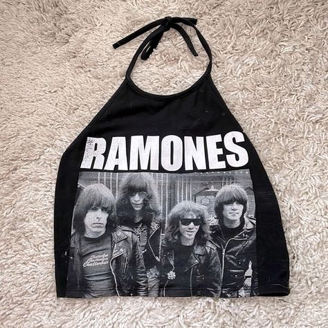 Halter Neck Cropped Band Tee, Ramones Vintage Tee Cropped Band Tee, Ramones, Vintage Tee, Band Tees, Baby Tee, Forever 21 Tops, Vintage Tees, Halter Neck, Infant Tees