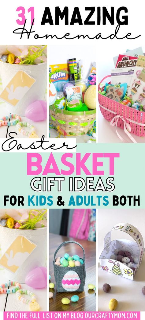 Easter is just around the corner, which means it’s time to think about Easter basket ideas. I've gathered 31 great ideas for kids of all ages. Diy Easter Basket Ideas, Easter Basket Gift Ideas, Embroidered Easter Basket, Homemade Easter Baskets, Diy Easter Basket, Men Decor, Basket Gift Ideas, Unique Easter Baskets, Creative Easter Baskets