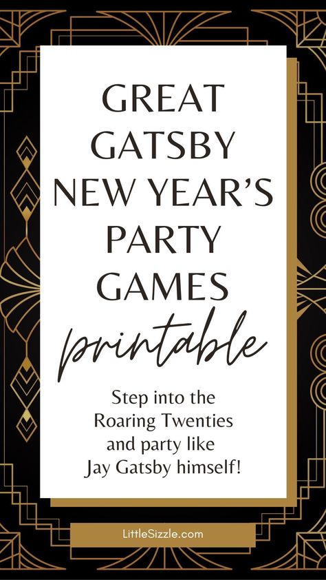 Great Gatsby Party Games Fun, 20’s Party Games, 1920s Games Roaring 20s Party Ideas, 1920s Party Activities, Roaring 20s Party Activities, Roaring 20s Games, Great Gatsby Party Games, Speakeasy Party Games, Roaring 20s Party Games