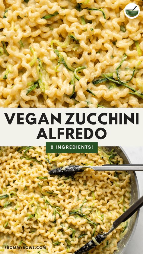 Pour this Creamy Vegan Alfredo Sauce with Zucchini over your favorite pasta for a hearty, cozy meal that'll keep you feeling satisfied all evening long. Vegan, Nut-Free, Gluten-Free option. Garlic Cream Sauce Pasta, Zucchini Pasta Sauce, Zucchini Alfredo, Zucchini Pasta Recipes, Creamy Zucchini, Vegan Alfredo Sauce, Vegan Alfredo, Cozy Summer, Gluten Free Noodles