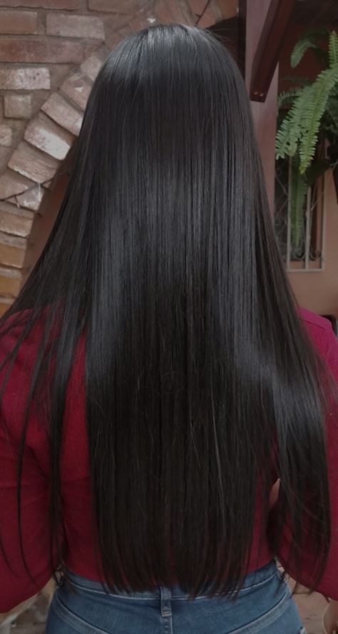 Dark Straight Hair Balayage, Straight Long Hair No Layers, Stomach Length Hair, Waist Long Hair Straight, Black Strait Hair, Perfect Length Hair, Waist Length Straight Hair, Pin Straight Black Hair, Waist Length Hair Straight