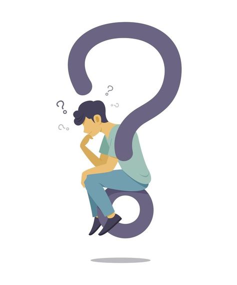 Question Mark Background, Question Mark Symbol, Man Thinking, Graphic Design Portfolio Cover, Thinking Man, Mood Images, Character Cartoon, Man Character, Symbol Design