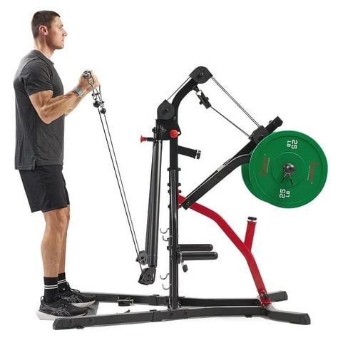 Multifunctional Strength Training Home Gym HG92401 - Black Red - 59.3 x 83.9 x 81.7 Inches - Bed Bath & Beyond - 40829838 Olympic Weights, Leg Workouts, Weight Lifting Workouts, Cardio Equipment, Sports Toys, Workout Machines, Muscle Groups, Resistance Band, Leg Workout