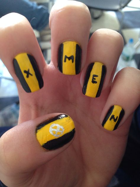 Xmen nails X Men Nails Art, X Men Nails, Men Nails Art, Storm Nails, Men Nails, X Men Storm, Negative Space Nail Art, Negative Space Nails, Art Nail Art