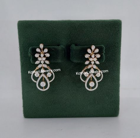 Daily Wear Diamond Earrings Indian, Diamond Earrings Indian Daily Wear, South Jewellery, Diamond Earrings Indian, Diamond Gold Earrings, Gold Earrings For Kids, Indian Diamond Jewellery, Gold Jhumka, Bridal Diamond Necklace