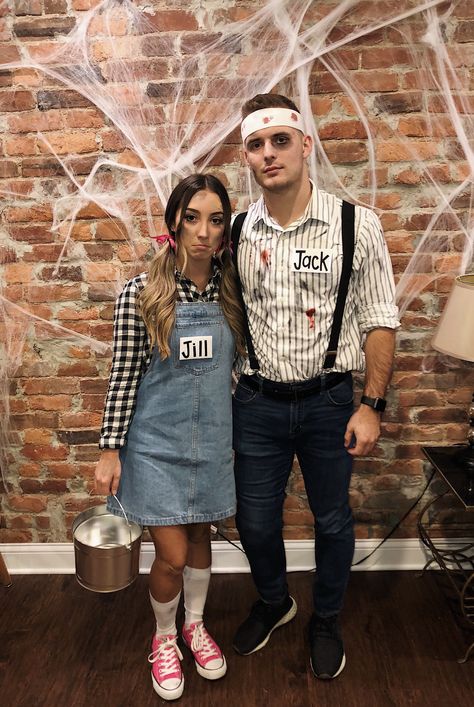 Jack and Jill Couples Costume Halloween Costume Couple, Meme Costume, Couples Halloween Costumes, Funny Couple Costumes, Black Halloween Costumes, Unique Couple Halloween Costumes, Funny Couple Halloween Costumes, Best Couples Costumes, Hallowen Ideas