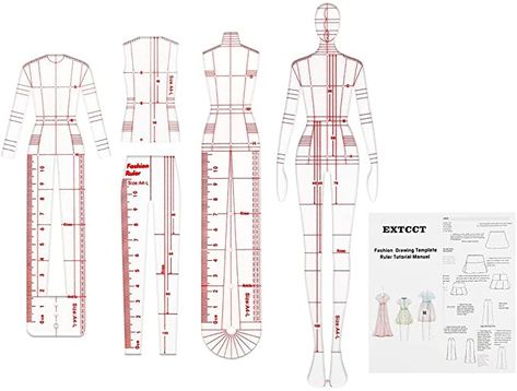 Clothing Templates Free Pattern, Style Chart, Sewing Templates, Ruler Set, Drawing Template, Patterns Design, Form Template, Design Clothing, Human Form