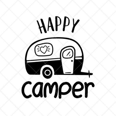 Scrapbook Doodles, Camper Painting, Cricut Camping, Happy Camper Svg, Camper Decals, Travel Svg, Camper Svg, Svg Camping, Camping Quotes