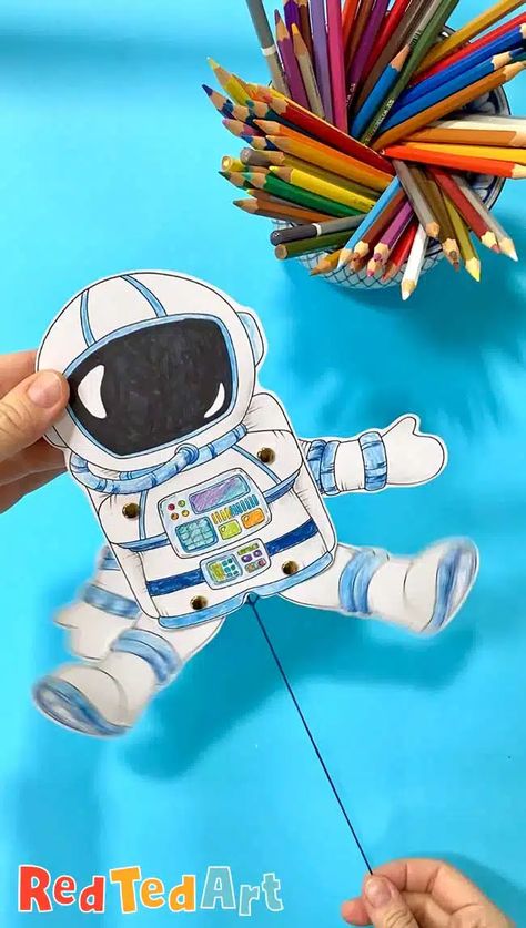 Astronaut Puppet Printable - Red Ted Art - Kids Crafts Astronaut Craft, Puppet Printable, Summer School Crafts, Space Art Projects, Planet Crafts, Space Activities For Kids, Puppet Craft, Mechanical Projects, Red Ted Art