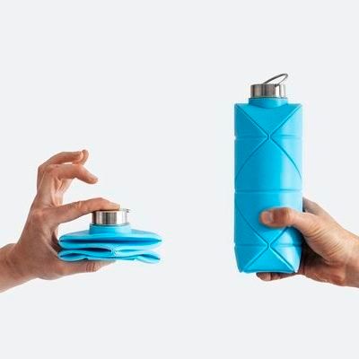 The DiFOLD Origami Bottle finds success in a crowded market Folding Water Bottle, Foldable Water Bottle, Collapsible Water Bottle, 광고 디자인, Reusable Bottle, Creative Packaging Design, Creative Packaging, Water Bottle Accessories, Bottle Design