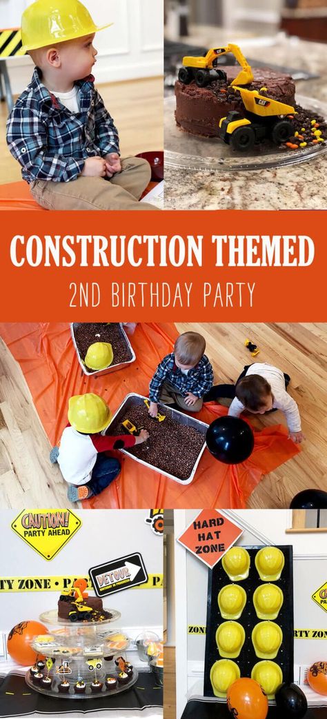 Construction Themed Birthday Party, Construction Birthday Cake, Construction Theme Birthday, Birthday Party For Boys, Construction Theme Birthday Party, 2nd Birthday Party For Boys, Construction Cake, Construction Theme Party, 2nd Birthday Boys