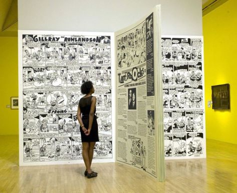 large scale comics display Book Exhibition, Comic Exhibition, Comic Display, Elder Brother, Museum Exhibition Design, Tate Britain, Museum Displays, Interactive Installation, Exhibition Display