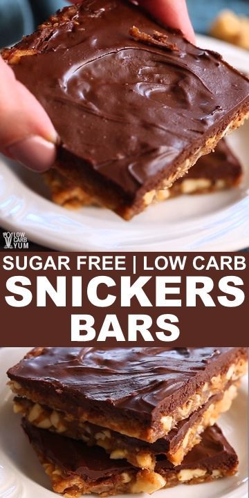 Snickers Bars Recipe, Sugar Free Baking, Desserts Keto, Sugar Free Recipes Desserts, Sugar Free Treats, Postre Keto, Keto Candy, Snickers Bar, Dessert Simple