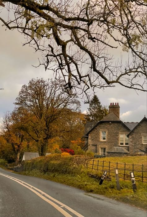 #lakedistrict #fall #fallvibes #autumn #aesthetic #aesthethichouse #countryside #cozy Countryside Autumn Aesthetic, Fall Countryside Aesthetic, English Countryside Autumn, English Autumn Aesthetic, British Autumn Aesthetic, 80s Fall Aesthetic, Country Fall Aesthetic, British Countryside Aesthetic, Autumn In England