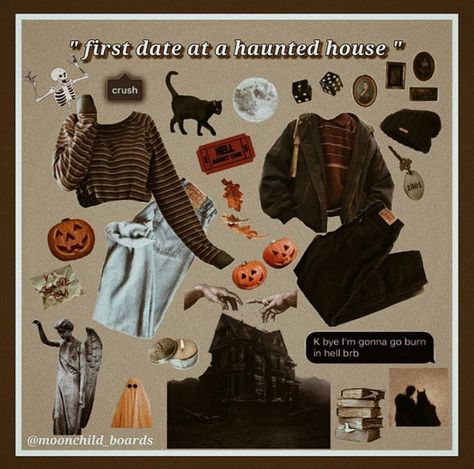 Haunted House Date Outfit Ideas, What To Wear To A Haunted House, Haunted House Outfit Ideas, House Outfit Ideas, Haunted House Outfit, Outfit Ideas Cold Weather, Outfit Ideas Cold, Fall Academia, House Outfit