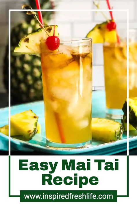 Easy Mai Tai Recipe, Mai Tai Cocktail Recipes, Fresh Pineapple Juice, Mai Tai Recipe, Mai Tai Cocktail, Light Appetizers, Specialty Cocktail, Fresh Pineapple, Ingredient Substitutions