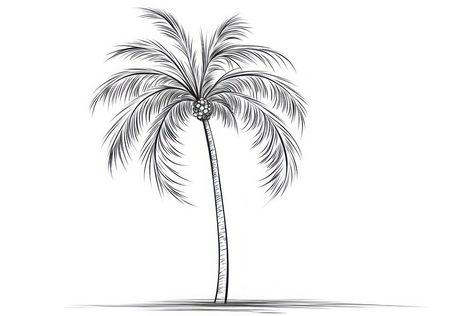 Tree Outline Drawing, Palm Tree Outline, Palm Tree Sketch, Cartoon Palm Tree, Tree Sketch, Palm Tree Plant, Background Cartoon, Tree Sketches, Outline Drawing