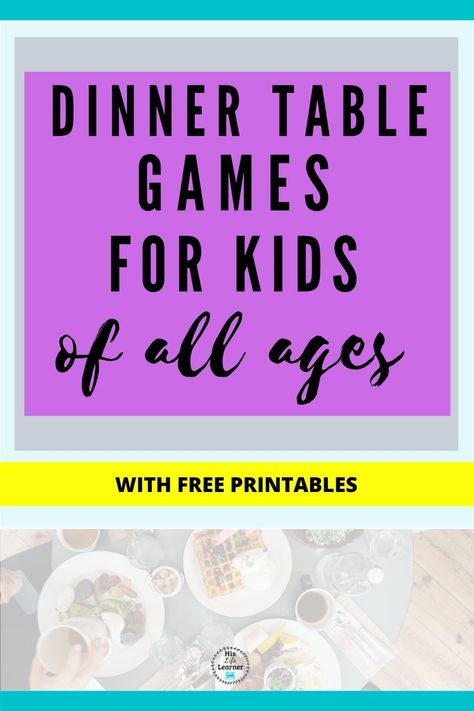 Dinner Table Activities, Dinner Party Games At The Table Birthday, Dinner Games Family, Family Dinner Activities, Dinner Table Games Families, Games To Play At Dinner Table, Dinner Table Games For Adults, Family Table Games, Family Birthday Games