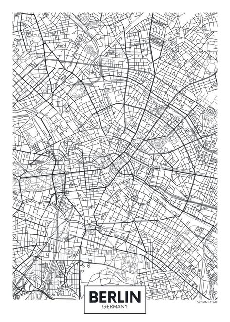 Berlin Illustration, Berlin Poster, Vector Poster, Power Trip, Berlin City, Poster City, City Illustration, Illustrated Map, Map Vector