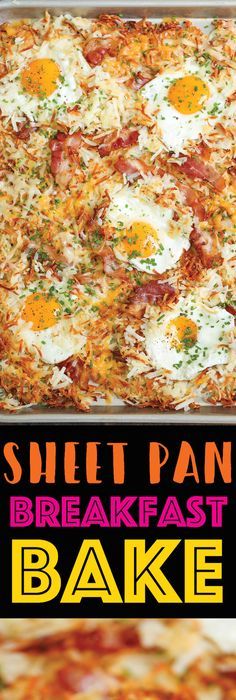 Sheet Pan Breakfast, Breakfast With Eggs, Breakfast Casserole Bacon, Best Breakfast Casserole, Baked Breakfast Recipes, Hashbrown Breakfast Casserole, Healthy Breakfast Muffins, Hashbrown Recipes, Full Breakfast