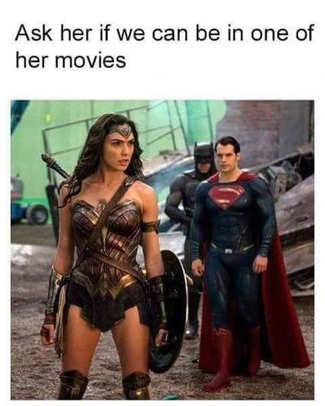 Hell Yeah Superman-n-Wonder Woman : Photo Gal Gadot Wonder Woman, Dc Memes, Batman Vs Superman, Dc Movies, Batman V, Kpop Meme, She Movie, Dc Heroes, Dc Superheroes