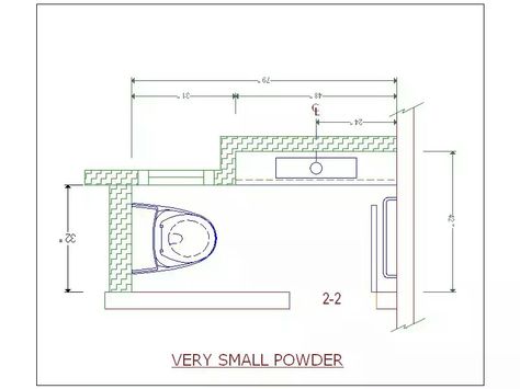 Floor plan Room Dimensions Floor Plans, Powder Room Layout, Bathroom Furniture Ideas, Powder Room Dimensions, Rustic Cabin In The Woods, Small Bathroom Floor Plans, Bathroom Drawing, Tiny Powder Rooms, Tiny Powder Room