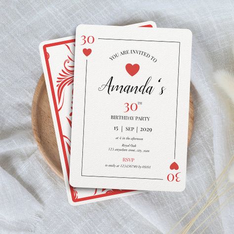 Playing Card Themed Party Ideas, Playing Card Theme Party, Playing Cards Birthday Theme, Deck Of Cards Birthday Theme, Card Party Decoration, Playing Cards Party Theme, Poker 30th Birthday Party, Playing Card Party Decorations, 30th Vegas Birthday