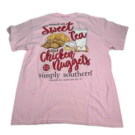 Simply Southern Outfits, Hair Wishlist, Summer Wishlist, Simply Southern Shirts, Pink Tee Shirt, Southern Shirt, Southern Outfits, Swift Concert, Chicken Nugget