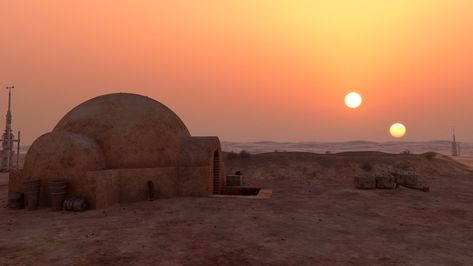 Tatooine Wallpaper, Binary Sunset, Star Wars Planets, Star Wars Background, Star Wars Luke, Star Wars Tattoo, Star Wars Wallpaper, Sunset Wallpaper, Star Wars Universe