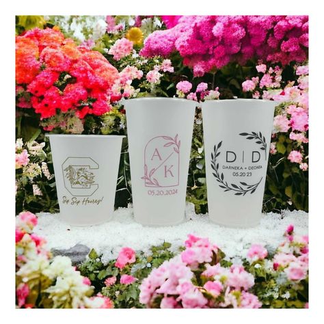 Custom Disposable Cups, Engagement Party Cups, Personalized Plastic Cups, Custom Plastic Cups, Beach Cup, Wedding Plastic Cups, Beach Cups, Custom Cup, Disposable Cups