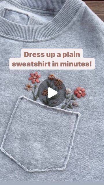 Missy Luukkonen on Instagram: "If you have wanted to try embroidering on clothing, we have the perfect thing just for you. Pre printed stick & stitch! You can stick them anywhere you want to embroider in clothing, shoes, towels and more! Simply peel, stick, stitch and rinse away when done! It’s that easy! Any stick & stich orders placed this weekend will ship before we leave on vacation this week, so grab yours now before we go and give it a try! I would love to see these flowers peeping out of jeans pockets, that would be so cute! 

The flowers used are from our botanical gardens collection and the coordinating thread pack. ❤️

#stickandstitch #embroidery #floralembroidery #handembroidery #embroideredclothing #embroidery #floralart #flowerappliqué #flowerembroidery #sweatshirt" Embroider Jeans Back Pocket, Peel And Stick Embroidery, Embroidering Sweatshirts Diy, Embroider Over Stains, Sweatshirt Hand Embroidery Ideas, Easy Embroidery On Clothes, Embroidered Sweatshirts Diy, Hand Embroidery Sweatshirt Diy, Embroider Sweatshirts Diy